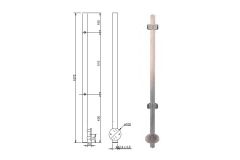 VA-Eckpfosten 40x40x2.Gew.4xM8