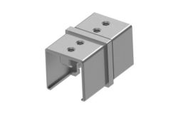 V2A-Rohrverbinder f. Nutrohr 40x40x1,5mm