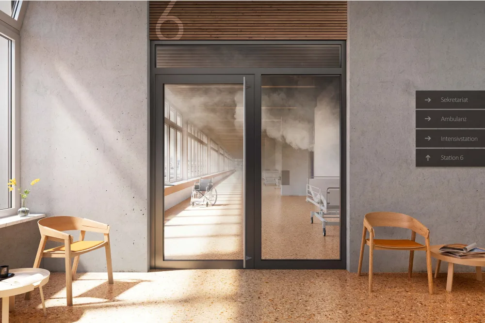 Rauchschutzt&uuml;r mit Seitenteil