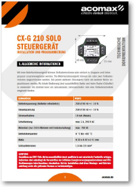 Montageanleitung CX-G 210 Solo Steuergerät 