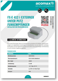 Montageanleitung RX-S Rollladen Markisenschalter RX-R Rahmen und Zubehör  Montageanleitung RX-S Rollladen Markisenschalter RX-R Rahmen und Zubehör