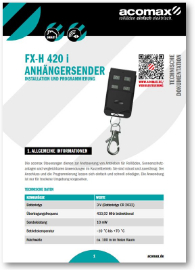 Montageanleitung FX-H 420 i Anhängersender