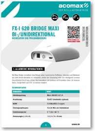 Montageanleitung FX-I 620 Bridge Maxi bi-/unidirektional