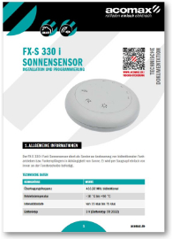 Montageanleitung FX-S 330 i Sonnensensor 