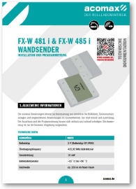 Montageanleitung FX-W 481 i & FX-W 485 i Wandsender