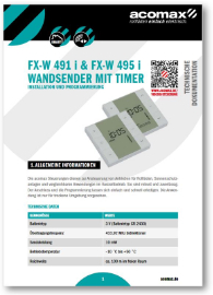 Montageanleitung FX-W 491 i & FX-W 495 i Wandsender mit Timer 