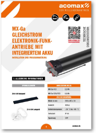 Montageanleitung Gleichstrom-Elektronik-Funkantriebe MX-Ga