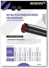 Montageanleitung Elektronik-Antriebe für Markisen MX-Me