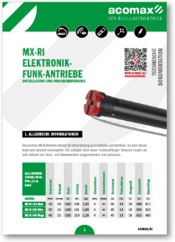 Montageanleitung Elektronik Funktantriebe MX-Ri 
