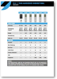 Technische Informationen Handsender unindirektional
