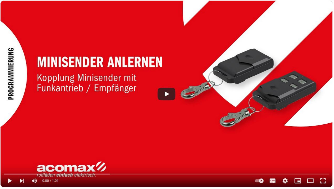 Montageanleitung unidirketionale Antriebe Minisender anlernen 